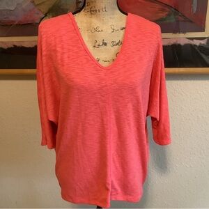 NWOT Laila Jayde Pink V-Neck 3/4 Long Sleeve Top